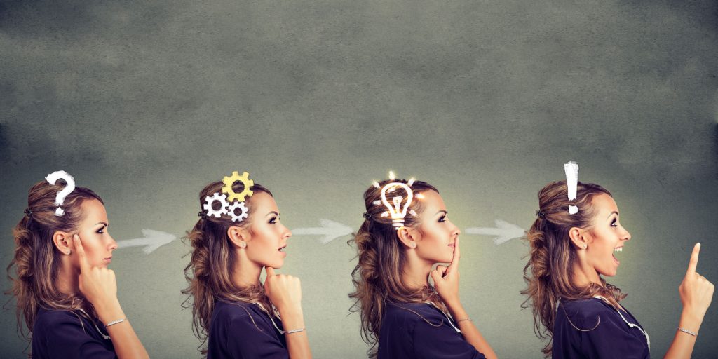 Images of the same woman thinking of how she can get a low credit score loan